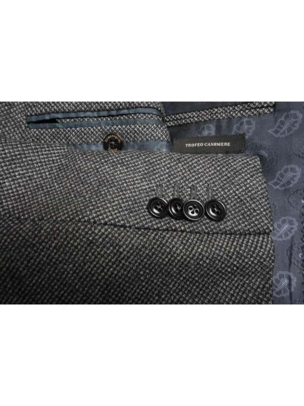 Ermenegildo Zegna Milano Trofeo Cashmere Blend Gray Woven Sport Coat Jacket 42L